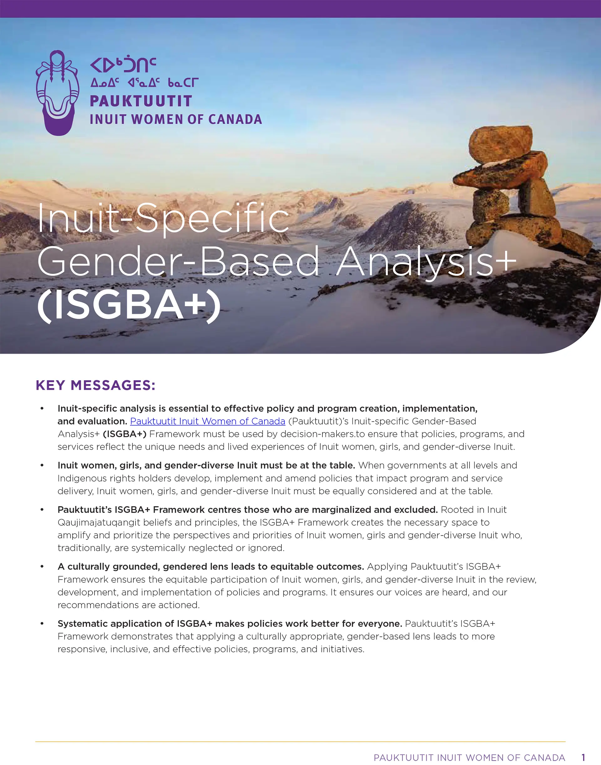 PAUKTUUTIT Brief 01 ISGBA+ EN-cover PAUKTUUTIT Brief 01 ISGBA EN cover